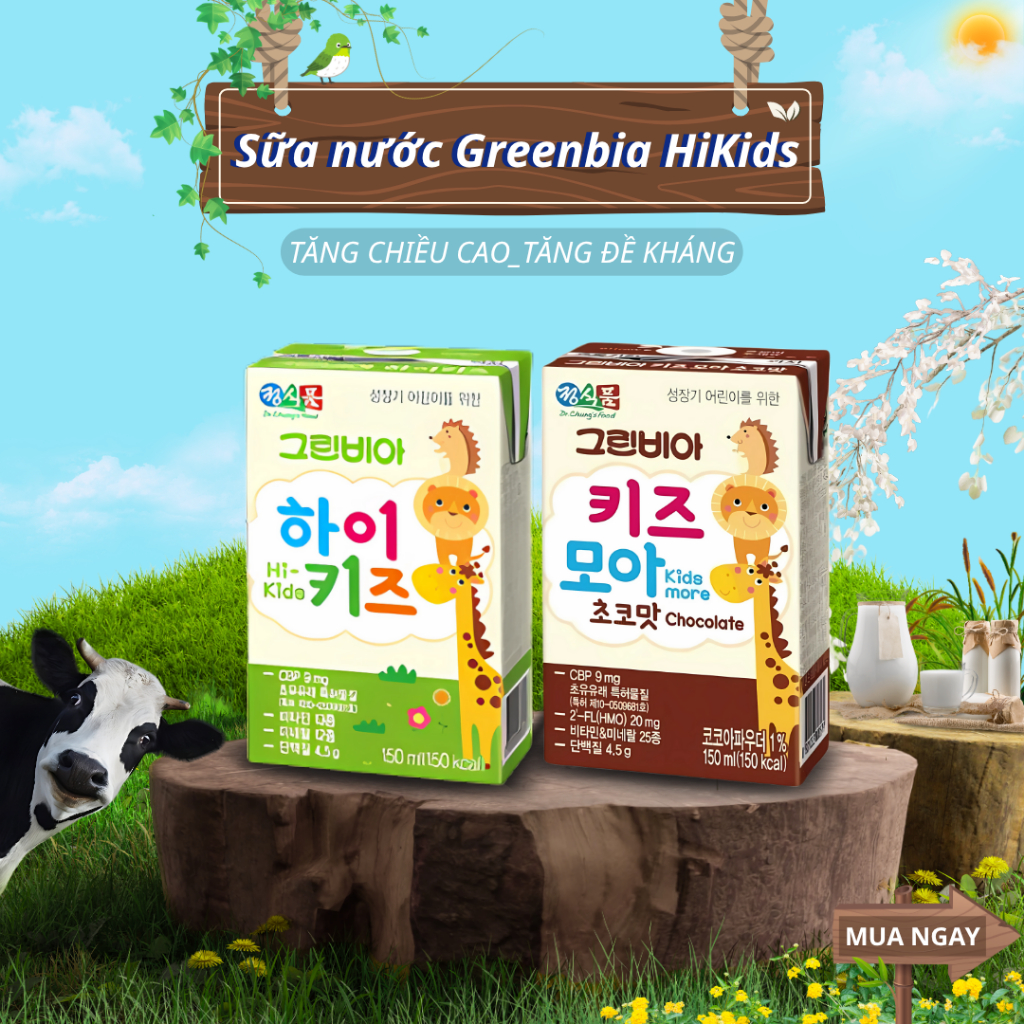 Sữa Nước Greenbia Hi-kids Hàn Quốc Hộp 150ml