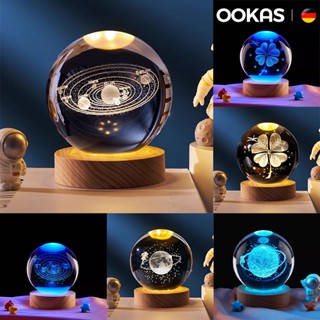  OOKAS  Giá sỉ Đèn ngủ 3D quả cầu pha lê phát sáng,đèn trang trí phòng ngủ quà sinh nhật lưu niệm 