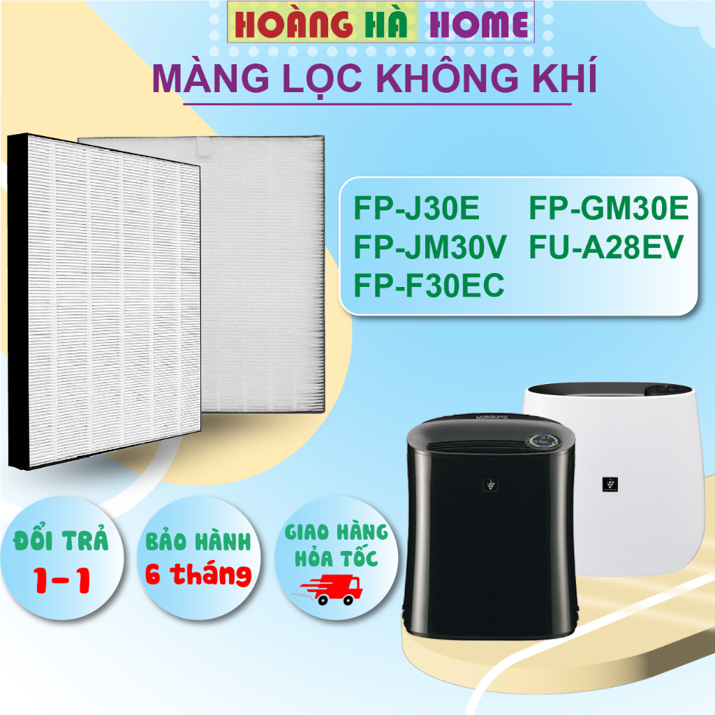 Màng Lọc Không Khí FP-J30E FP-JM30V FU-A28EV FP-GM30E FP-F30E, Miếng Lọc Hepa, Màng Lọc Thô