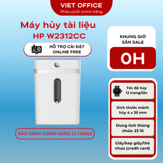 Máy Hủy Tài Liệu HP W2312CC – Hủy Giấy, Ghim, Thẻ Tín Dụng - Bảo hành chính hãng HP