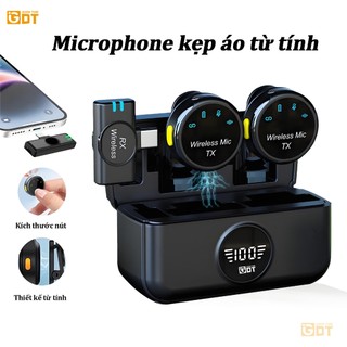 GDT T5 Micro Lavalier Không Dây Giảm tiếng ồn từ tính có hộp sạc Màn hình kỹ thuật số cho iPhone Android Ghi Video Vlog