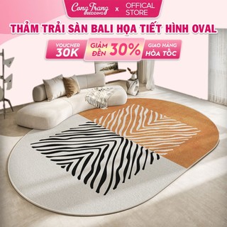 Thảm Trải Sàn Bali CongTrang Bedding Hình OVAL Size Lớn Trải Phòng Khách, Phòng Ngủ Sang Trọng