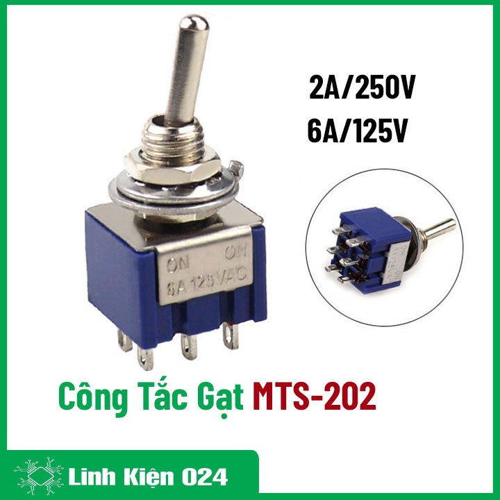 Công tắc gạt MTS 202 2A/250V 6A/125V