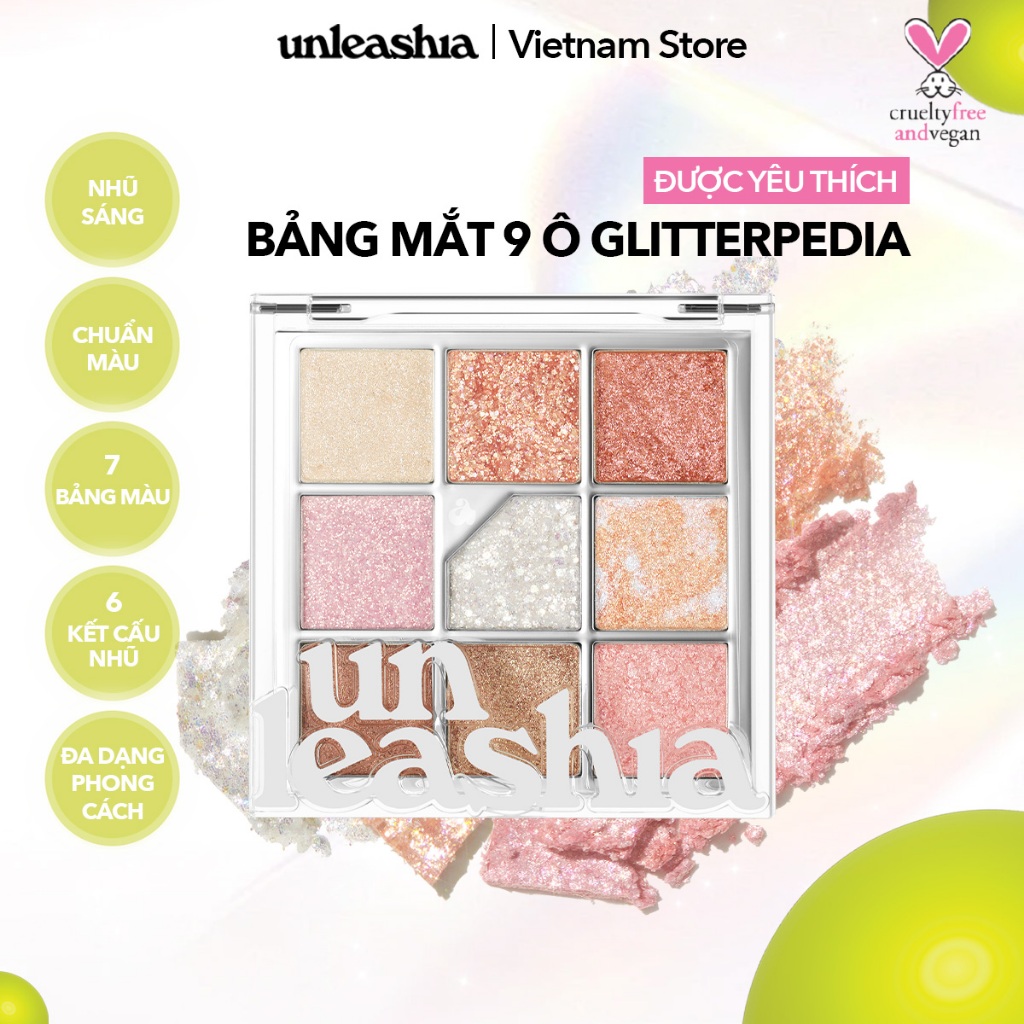  Bảng Phấn Mắt 9 Ô UNLEASHIA Tiện Dụng Dễ Dùng Màu Sắc Đa Dạng Không Gây Bết Dính 6.6g 