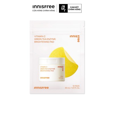 (Quà tặng không bán) Vitamin C Pad dưỡng sáng da 10 miếng innisfree Vita C Pad Green Tea Enzyme