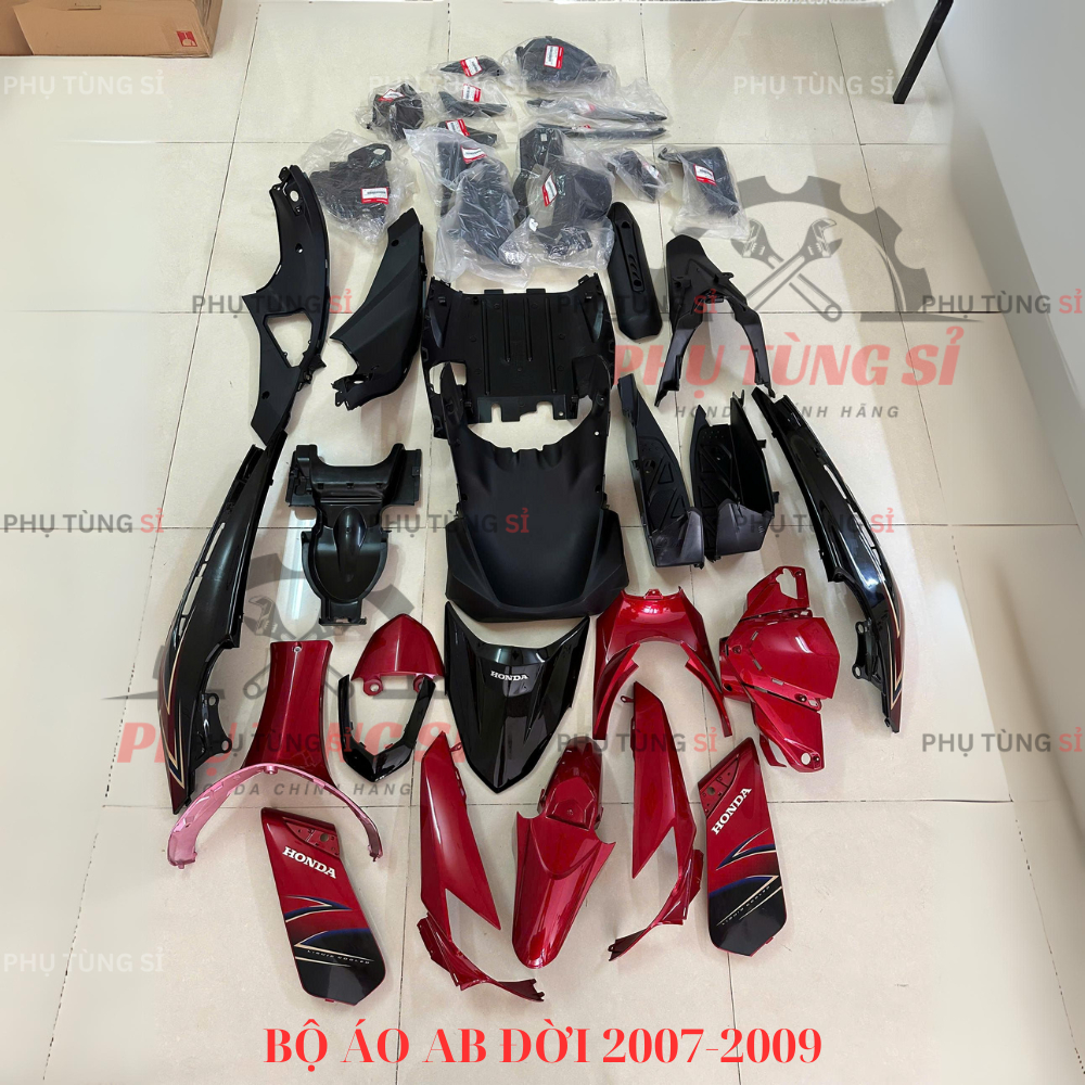 Full bộ dàn áo bóng + full bộ nhám, AIRBLADE 110, AB, đời xe bình xăng con năm 2007- 2009 xài chung 