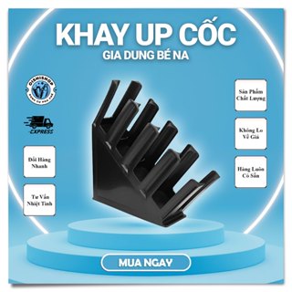 [Giá Sỉ] Khay Úp Ly, khay kệ Úp Cốc Chéo/nghiêng 4 Ngăn Nhựa Cao Cấp Nhập Khẩu Chuyên Dùng Pha Chế