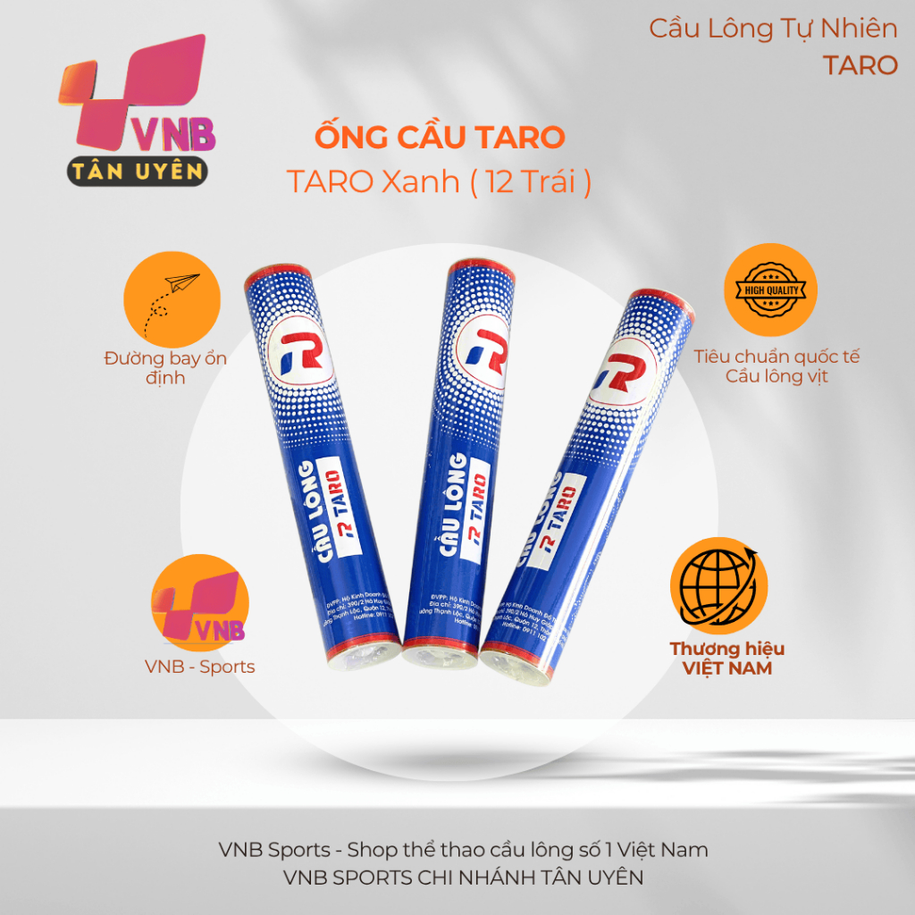 Ống Cầu Lông Taro Xanh - VNB Soprts