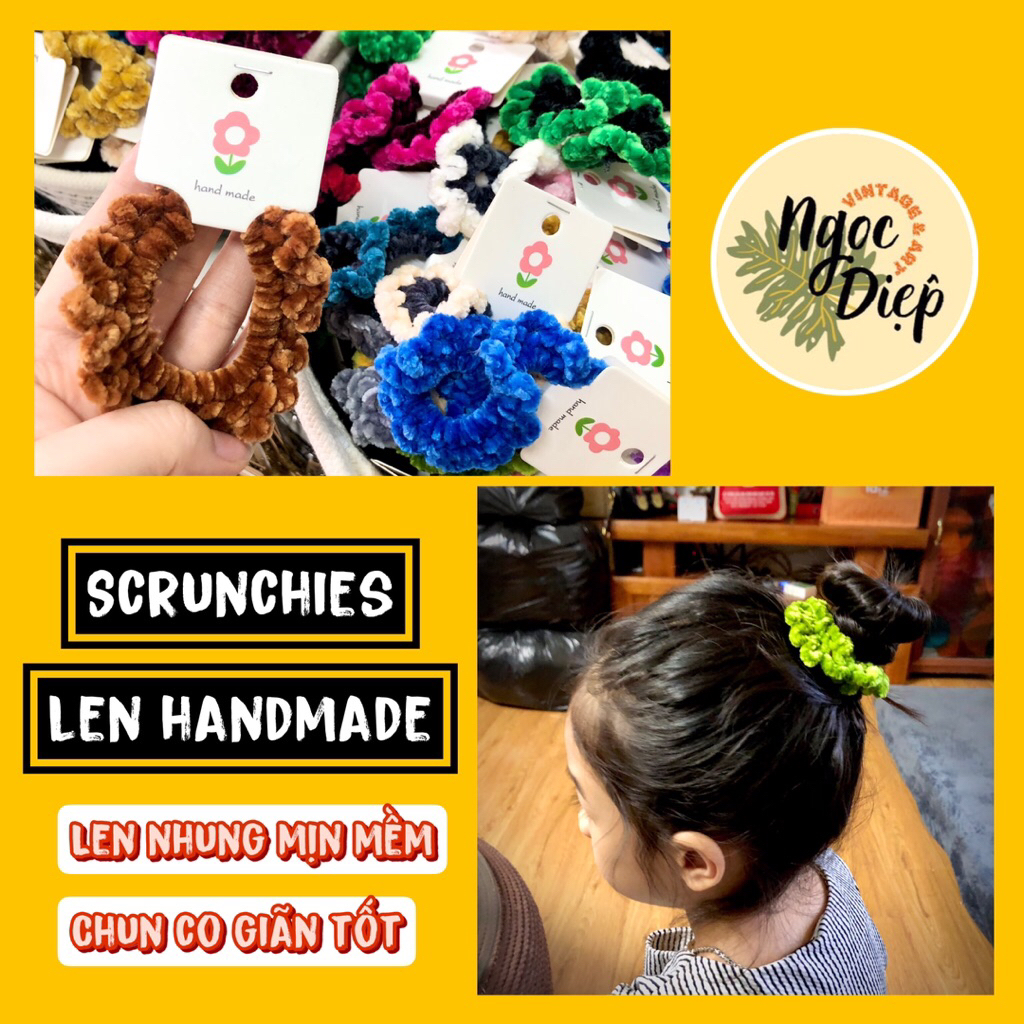 [Handmade] SỈ CHUN BUỘC TÓC LEN SCRUNCHIES HANDMADE - Giao màu ngẫu nhiên