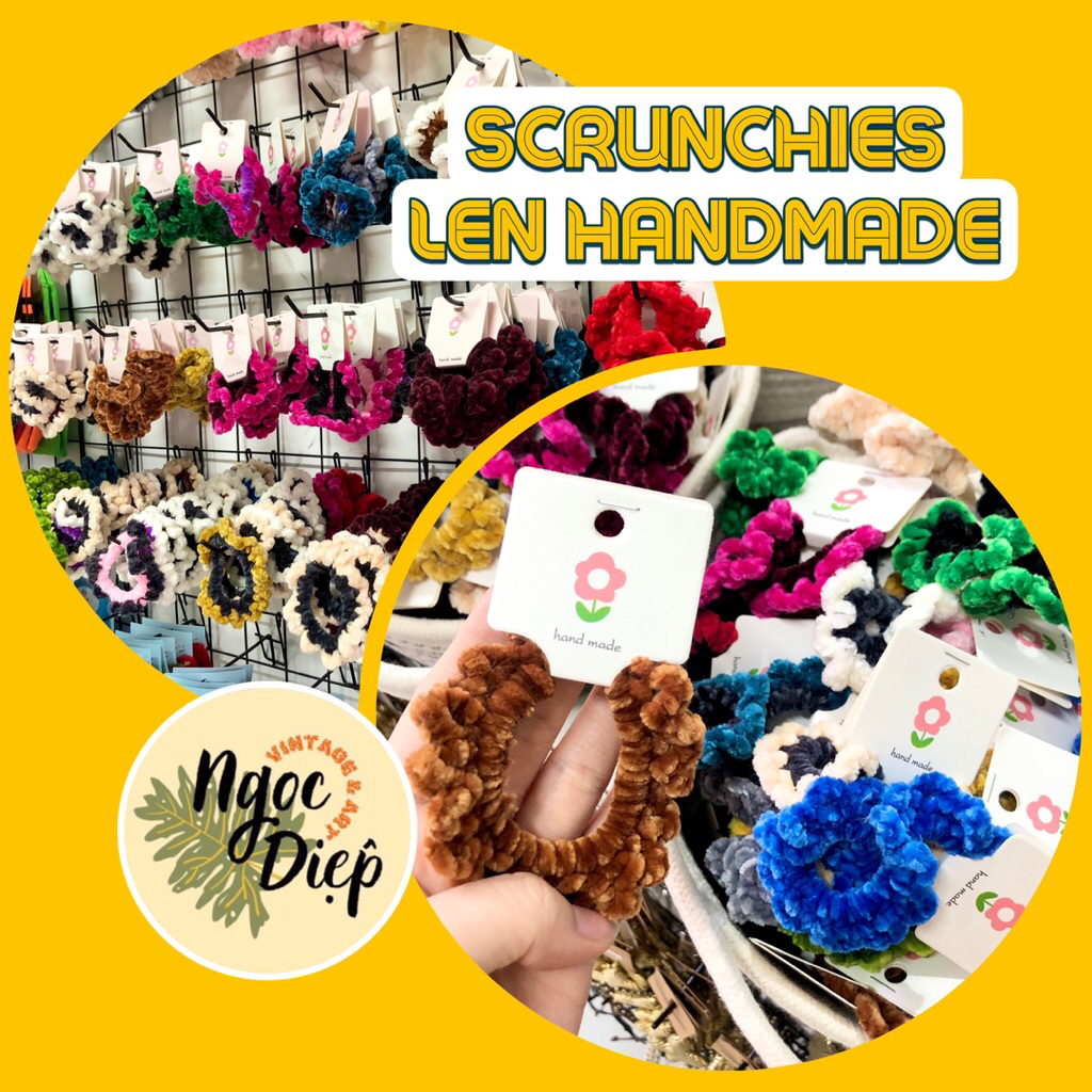 [Handmade] CHUN BUỘC TÓC LEN SCRUNCHIES HANDMADE siêu xinh