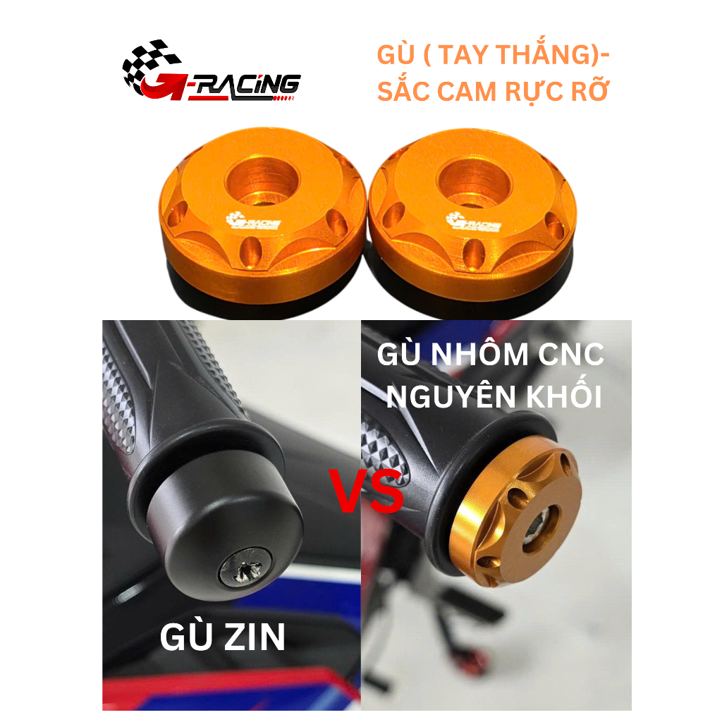 Gù nhôm CNC nguyên khối G-Racing Màu Cam| GGG001-7