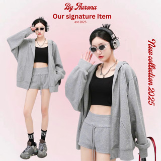 Hoodie Zip Form Rộng Nỉ 2 Da Chống Nắng Unisex Phong Cách Hàn Quốc Basic Streetwear