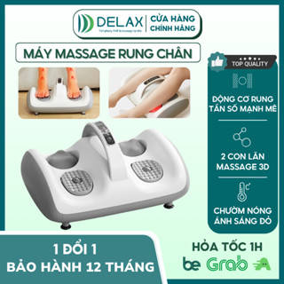 Máy Massage Chân Rung Bấm Huyệt DELAX Xoa Bóp Trị Liệu 2 Con Lăn Mát Xa 3D, 3 Chế Độ Rung Giúp Thư Giãn Bàn Chân MSC06