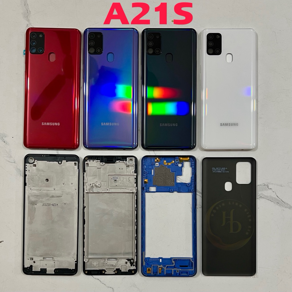 Vỏ bộ SAMSUNG A21S zin hãng, kèm khay sim-phím bấm-cụm kính camera theo vỏ. Hàng đẹp lên máy
