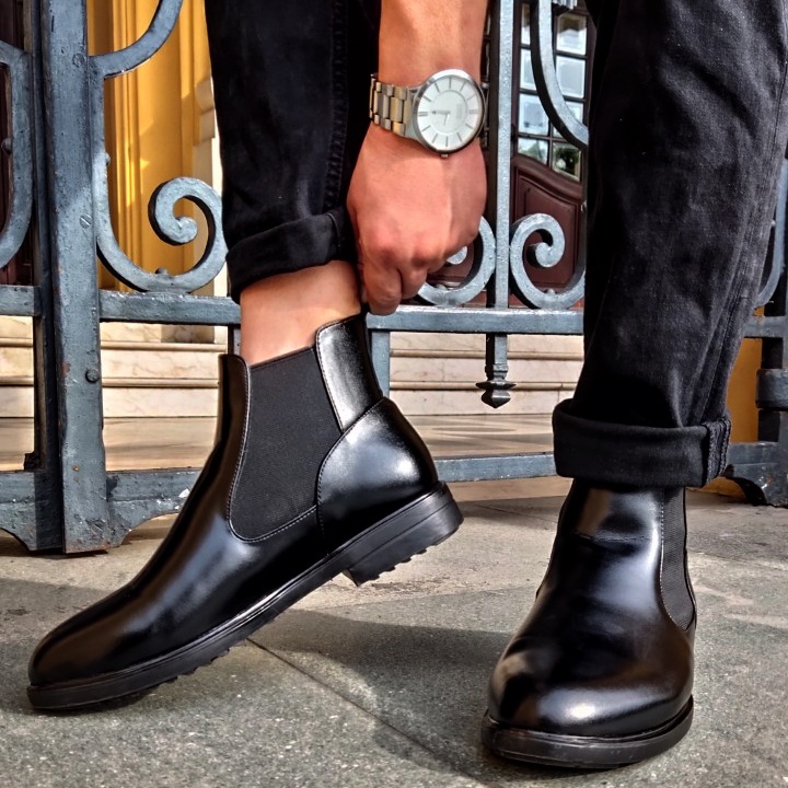 Giày Chelsea Boot cao cổ da thật cổ chun Giày Chelsea Boot lịch lãm sang trọng dành cho nam DA22