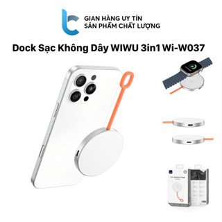 Dock Sạc Không Dây WiWU 3in1 Wi-W037 Không Dây 15W Cho IP 16/15/14/13/12 Nhỏ Gọn