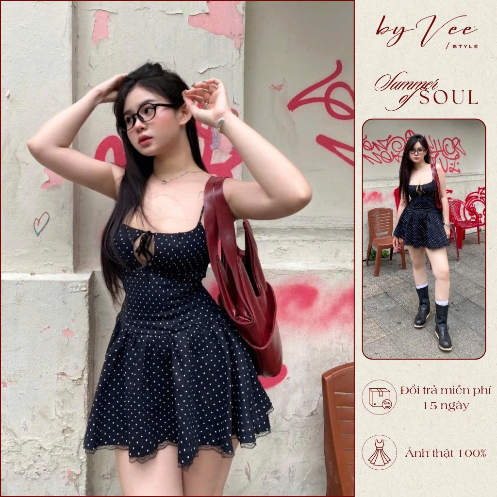 Đầm kaki bi đen Ratih Dress