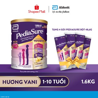 [Tặng 4 gói dùng thử] Sữa Bột Pediasure 1.6kg Hương Vani