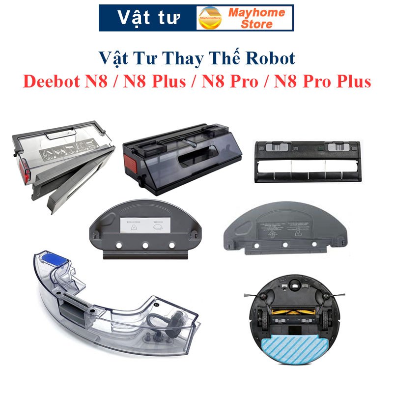 Vật Tư Thay Thế Robot Hút Bụi Lau Nhà Deebot N8, N8 Plus, N8 Pro, N8 Pro Plus, Nắp chặn Chổi Lăn, Đế