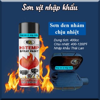 Sơn chịu nhiệt đen nhám chống cháy Bosny 400cc Thái Lan -  sơn pô xe, lốc máy