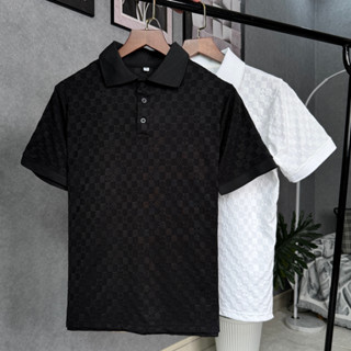 Áo Polo Nam Họa Tiếp Dập Nổi Caro Lịch Lãm, Áo Thun Polo Co Giãn 2 Chiều Form Rủ Đẹp Mắt Phù Hợp Dự Tiệc, Hẹn Hò A10