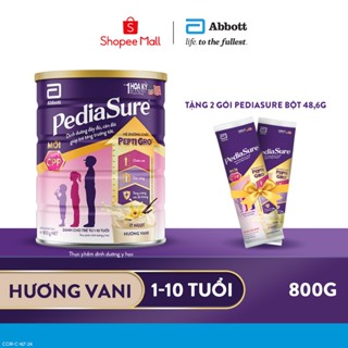   Tặng 02 gói dùng thử  Sữa bột Pediasure vani ít ngọt  800g 