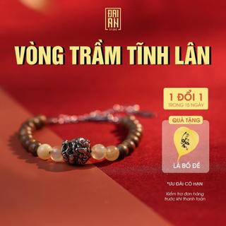  Vòng Tay Trầm Hương Tĩnh Lân – Trầm hương Tốc Việt Nam phối charm linh thú đ.á thạch a.nh - 6mm - Đại An 