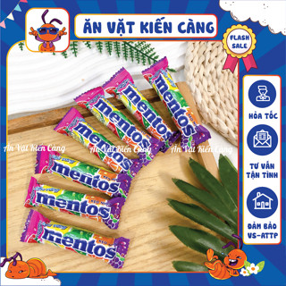 Combo Kẹo Mentos Vị Trái Cây (thỏi 5viên), kẹo nhai trái cây, đồ ăn vặt