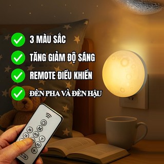  Đèn ngủ decor phòng ngủ cắm điện đổi màu vàng ấm cho em bé sơ sinh có remote điều khiển   cảm ứng ánh sáng thông minh 