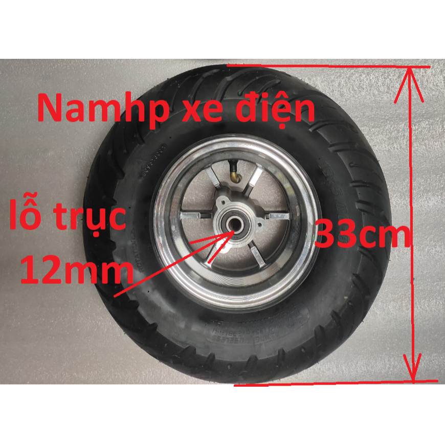 Bánh xe 32cm, ngang lốp 11cm, chế xe điện, trục 12mm, ngang trục 10cm