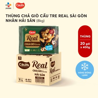   Hỏa tốc  Thùng 20 gói Chả giò Cầu Tre REAL kiểu Sài Gòn nhân Hải sản  400g x 20 gói  