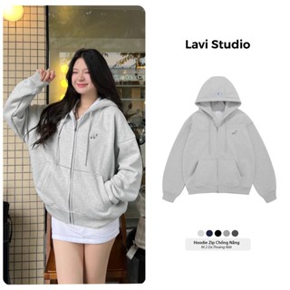 [Logo Kim Loại] Áo Hoodie Zip Lavi Studio Vải 2 Da Chống Nắng Tốt/ Metal Logo