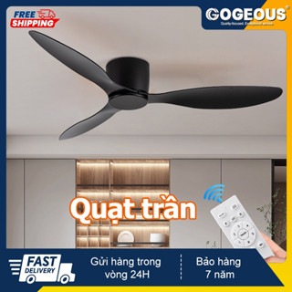 Quạt trần thấp cổ ngắn,Quạt trần chung cư có điều khiển từ xa lõi đồng trang trí phòng khách