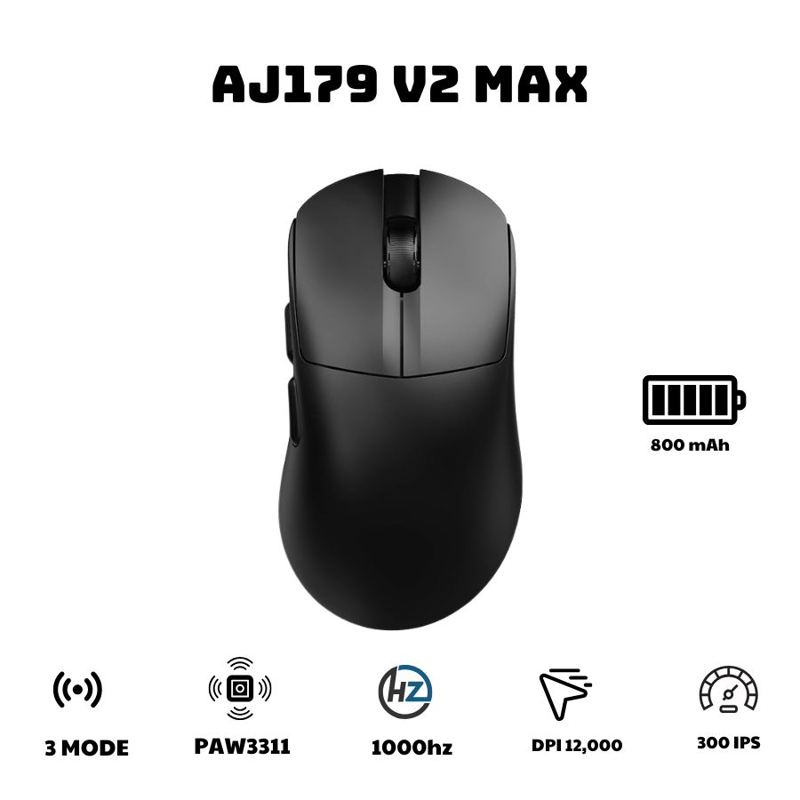 AJAZZ Chuột Gaming Không Dây AJ179 V2 MAX - 3 Mode Kết Nối - PAW3311 - 1000Hz - 12000 DPI -  App tùy chỉnh | BigBuy360 - bigbuy360.vn