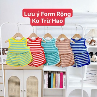 Bộ Ba Lỗ THUN LẠNH MINKY MOM Sọc Dệt Visco Cho Bé Trai Bé Gái BL-TR09