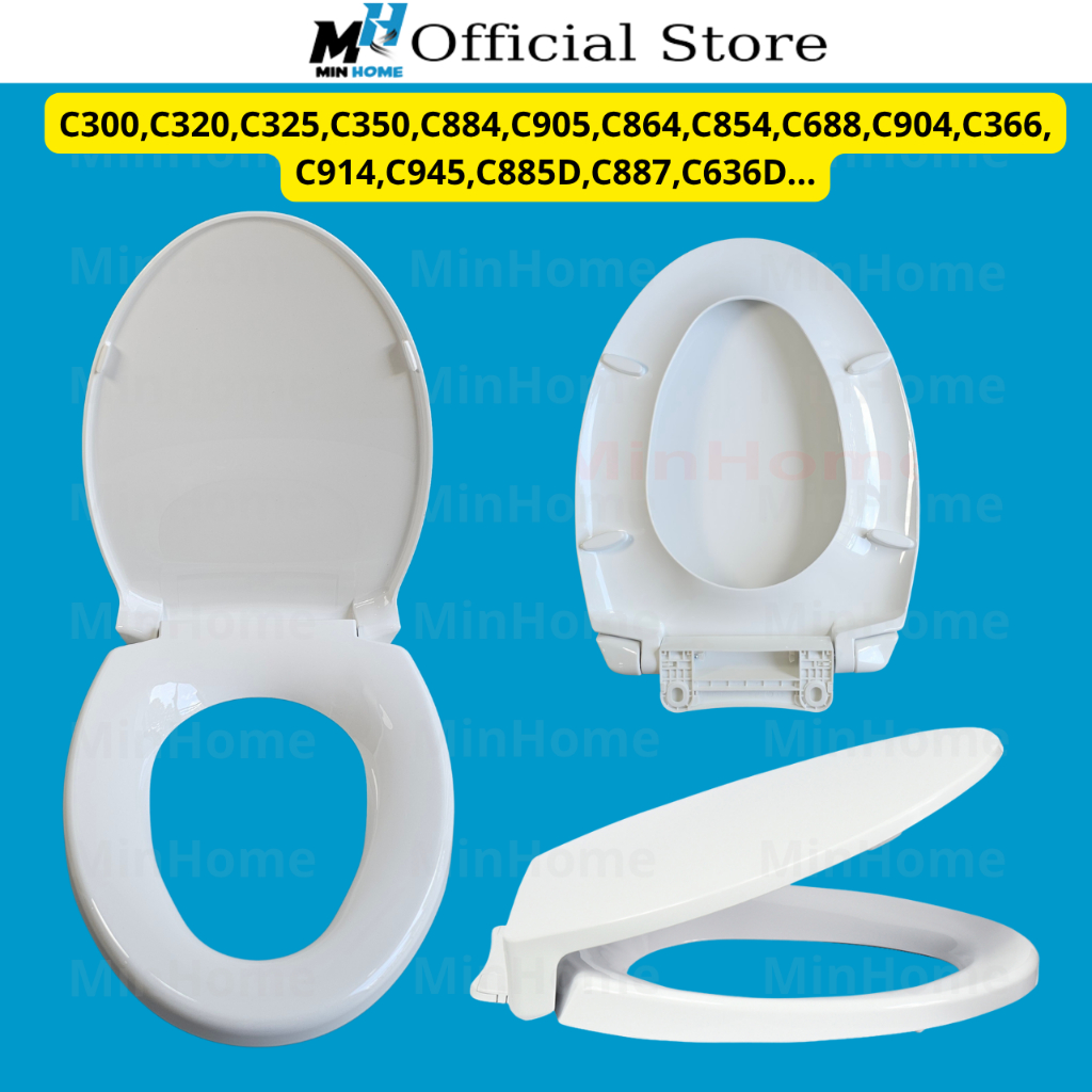 Nắp Bồn Cầu Đóng Êm Cho Bệt TOTO,Nhựa Đúc Đặc Cao Cấp Chống Ố và UV