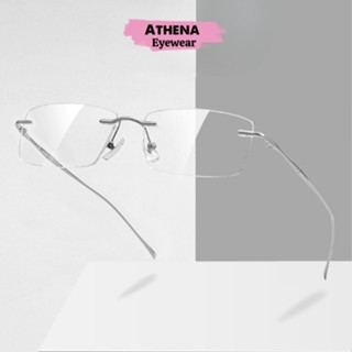  Gọng kính ATHENA nam nữ Titan không viền chắc chắn Siêu Mảnh chống ánh sáng xanh AKV05 