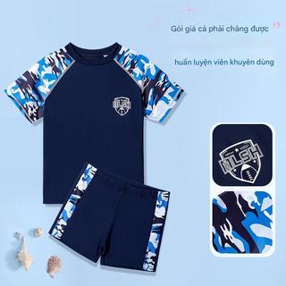 Đồ bơi cho bé trai, bộ bơi rời ngắn tay cao cấp, quần 2 lớp chất thun lạnh co giãn thoải mái cho bé - Danangsale