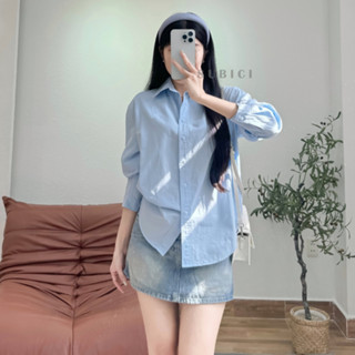  Áo Sơ Mi Nữ Trơn Chất Liệu Kaki Cotton Cao Cấp Freesize Form Rộng Vừa Đi Làm Đi Chơi | SUBICI 