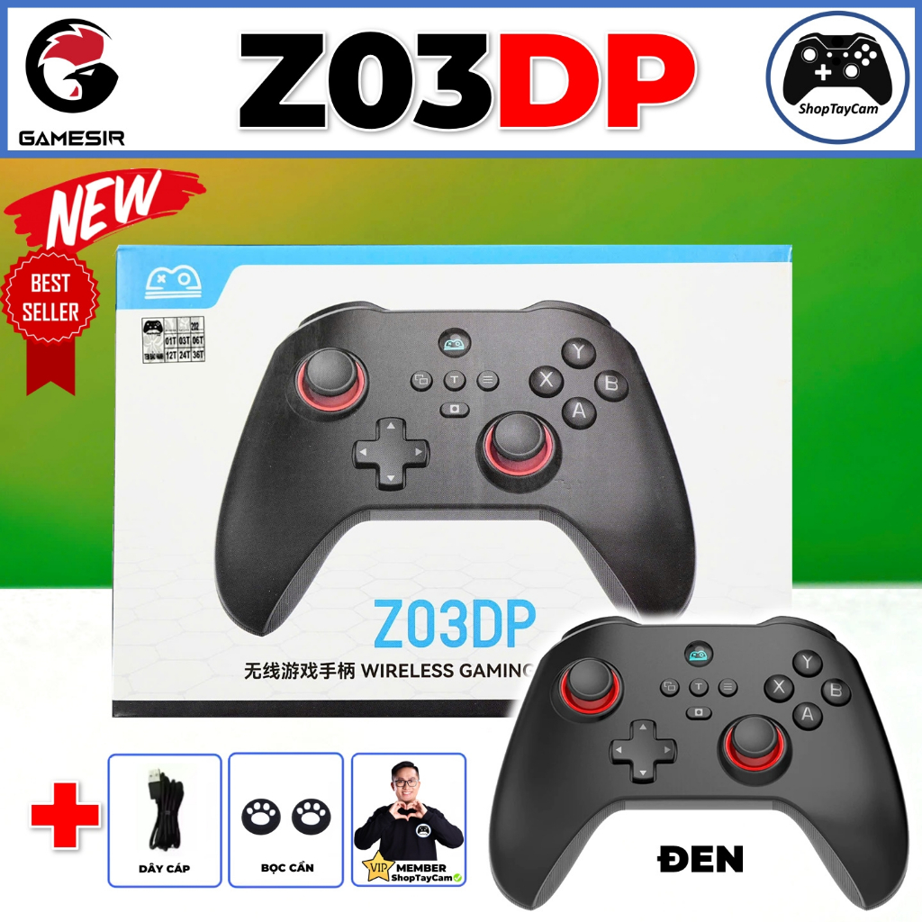 Tay Cầm Chơi Game Z03DP Không Dây, Hall Effect 800Hz Chơi Game FCO PC Mobile Nintendo - MỚI 2025