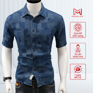 Áo Sơ Mi Nam Tay Ngắn Thời Trang Cao Cấp Form SlimFit Thể Thao Cá Tính Phối Quần Jean Cực Ngầu H112
