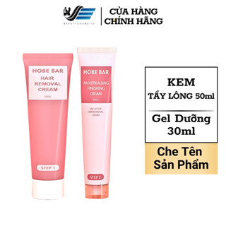 Tẩy Lông Tay Chân Nách Hobebar – Combo Kem Tẩy Lông 50ml & Gel Dưỡng 30ml | Dịu Nhẹ, Cho Nam Nữ