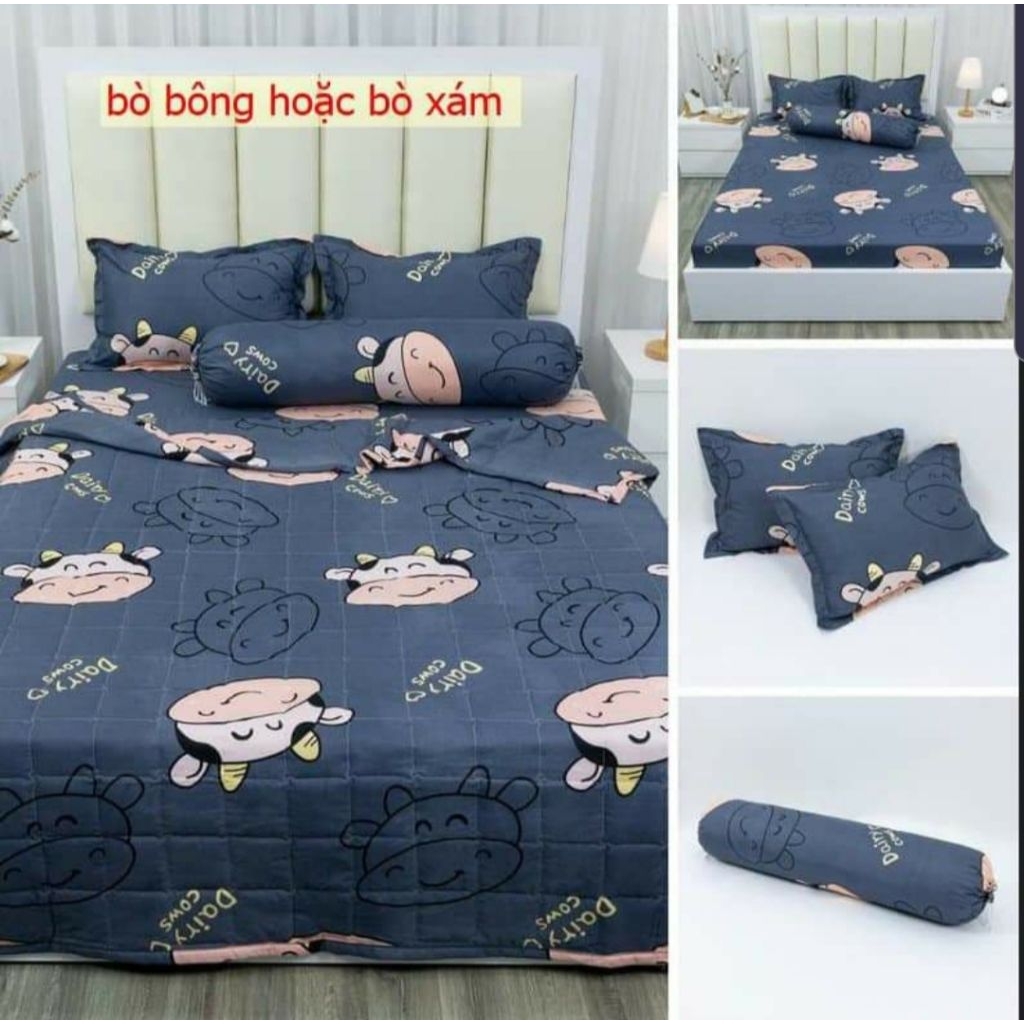 ( MẪU CHĂN GA MỚI 2024 ) Set 5 Món Chăn Ga Vỏ Gối Rẻ Đẹp (ib Để Chọn Kích Thước, Mẫu)( CHĂN GA, GA C