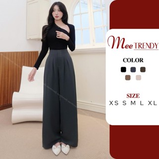 Quần Ống Rộng Nữ Meetrendy Cạp Cao Lưng Liền Vải Nhập Rũ Đẹp Lả Lướt Có Túi [Q1]
