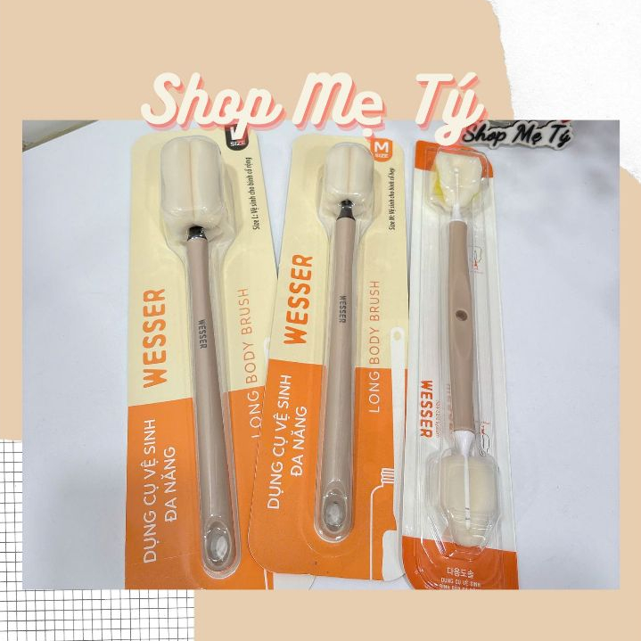 Cọ Mút Rửa Bình Sữa và núm ti Wesser đa Năng 2 Đầu 2-in-1/   Cọ Bình sữa 1 đầu size M L / Cọ Hibee