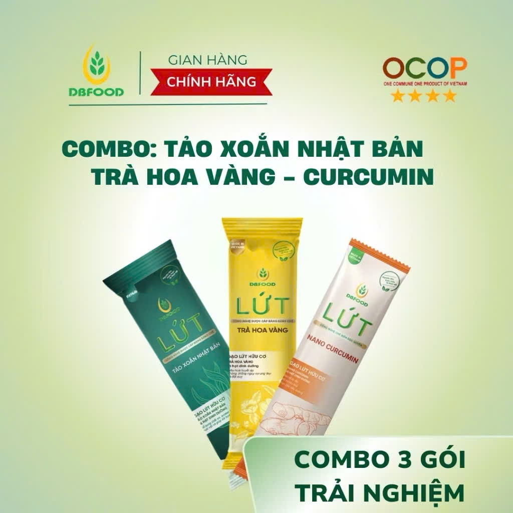 Combo 3 gói dùng thử Bột gạo lứt ngũ cốc DBFOOD cho người tiểu đường, giảm cân an toàn 18gx3 gói