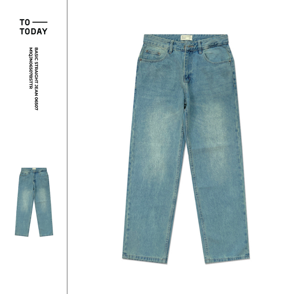 Quần Bò Jean Nam Ống Suông Chất Liệu 100% Cotton Form Straight TOTODAY Basic Straight Jean 06507