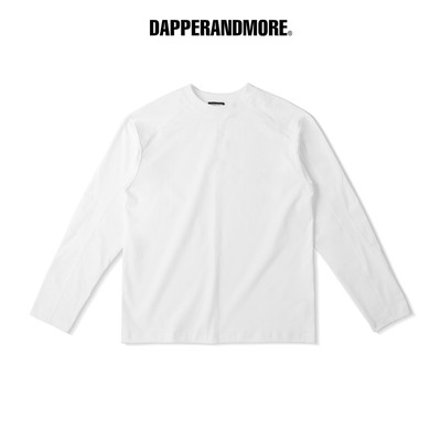 Áo Thun Tay Dài DAPPERANDMORE "EXCLUSIVE LONG SLEEVE" 100% Cotton 250GSM Phối Line Rã May -  Trắng
