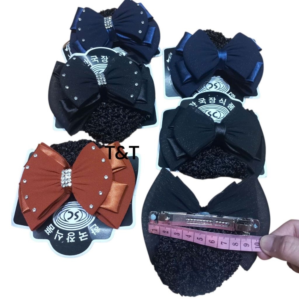 Kẹp tóc nơ có lưới chụp tóc (Kẹp Lớn 9.5cm)
