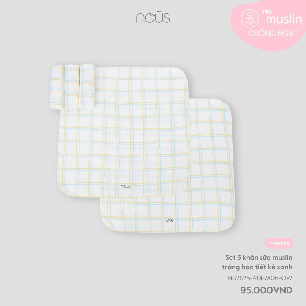 NOUS- Set 5 Khăn sữa Nous